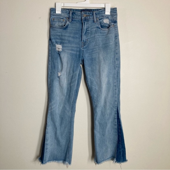 Lucky Brand Size 4/27 Stylish Blue Flared Ankle Women's Jeans - Picture 1 of 13